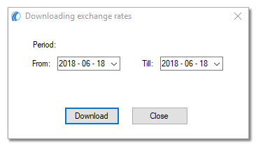 Fig. Currency exchange rates download window